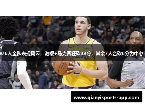 76人全队表现风云，泡椒+马克西狂砍33分，其余7人合砍6分为中心